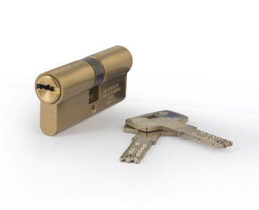 DOM 333IXSAT HIGH SECURITY 2 IN 1 DOUBLE CYLINDER 70MM SATIN NICKEL