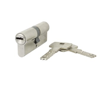 DOM 333IXSAT HIGH SECURITY DOUBLE PROFILE CYLINDER 70MM SATIN NICKEL