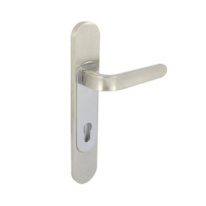SIMPLEX 2215 LEVER HANDLE ON OVAL PLATE 148MM SATIN CHROME