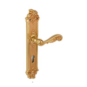LINEA CALI ROCOCO LEVER HANDLE ON PLATE WITH CYLINDER HOLE 140MM