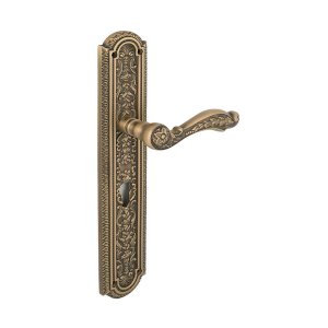 LINEA CALI JARDIN LEVER HANDLE ON PLATE WITH CYLINDER HOLE 160MM ANTIQUE BRONZE