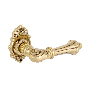 LINEA CALI CHARME LEVER HANDLE ON ROSE WITH FRENCH KEY HOLE ESCUTCHEON 142MM