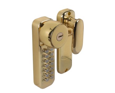 MONETA DIGITAL PUSH BUTTON LOCK POLISHED BRASS