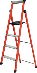 TUBESCA 4 STEP FIBER GLASS HOUSEHOLD LADDER