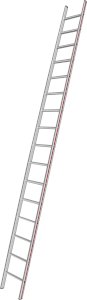HYMER 16-STEP ALUMINIUM LEANING LADDER