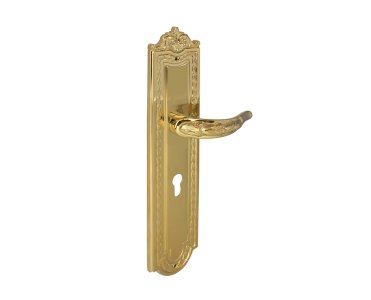 OMP PORRO LEVER HANDLE ON PLATE WITH CYLINDER HOLE 167MM PVD