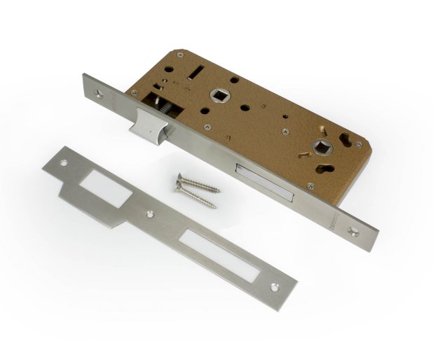 SIMPLEX 9990 MORTISE BATHROOM LOCK 45MM SATIN STAINLESS STEEL