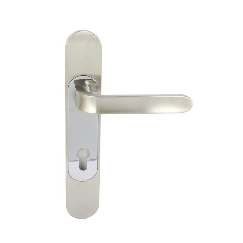 SIMPLEX 2215 LEVER HANDLE ON OVAL PLATE 148MM SATIN CHROME
