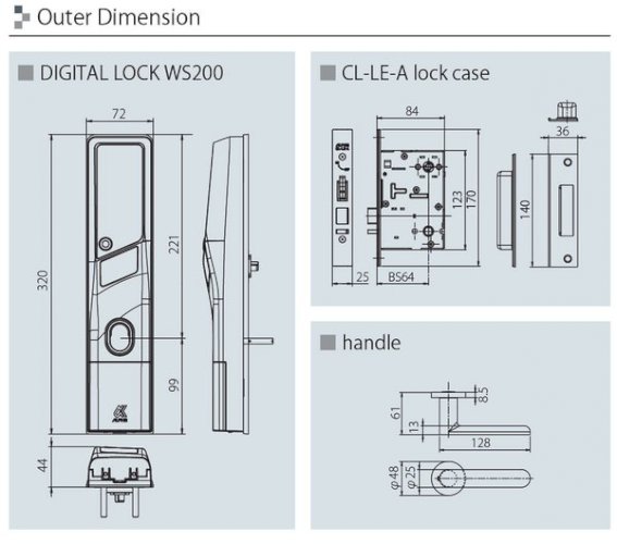 ALPHA 9QA19 DIGITAL LOCK WS200 64MM