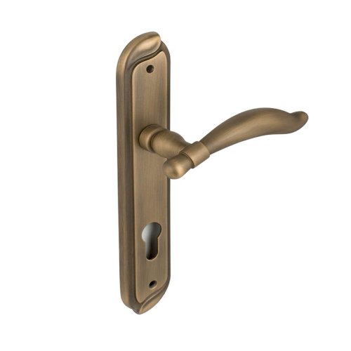 PASINI 3220 LEVER HANDLE ON PLATE WITH CYLINDER HOLE 136MM ANTIQUE BRONZE