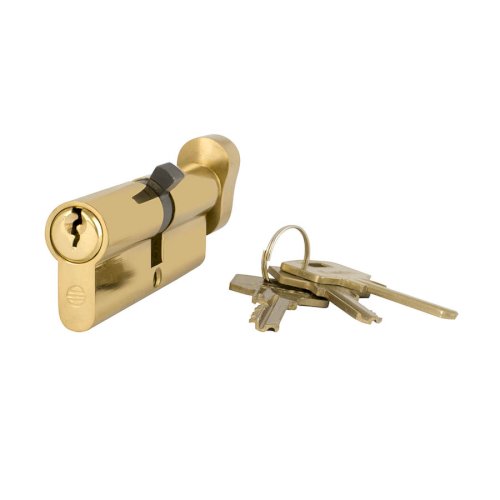 SIMPLEX 1915S EURO PROFILE THUMBTURN CYLINDER 90MM POLISHED BRASS