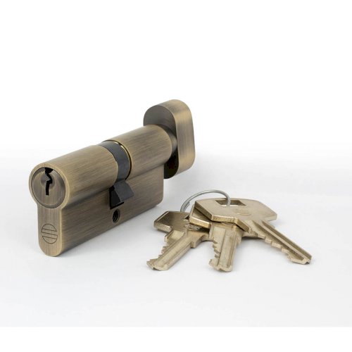SIMPLEX 1915S EURO PROFILE THUMBTURN CYLINDER 70MM ANTIQUE BRONZE
