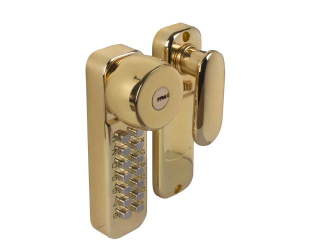 MONETA DIGITAL PUSH BUTTON LOCK POLISHED BRASS