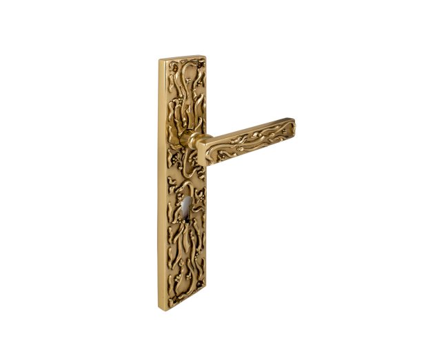 LINEA CALI FRIDA LEVER HANDLE ON PLATE 152MM FRENCH GOLD