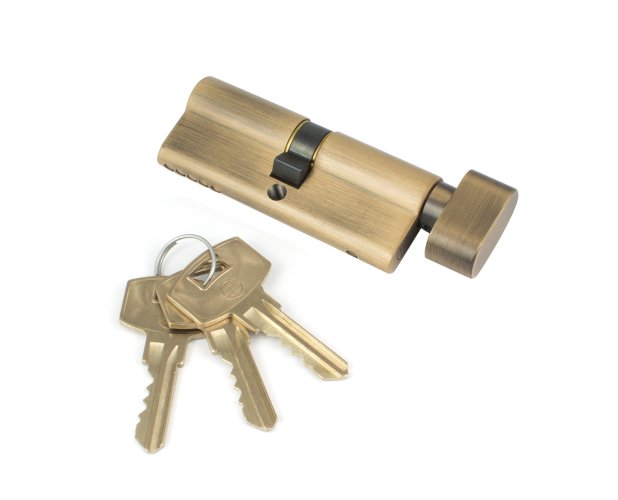 SIMPLEX 1915S EURO PROFILE THUMBTURN CYLINDER 80MM ANTIQUE BRONZE
