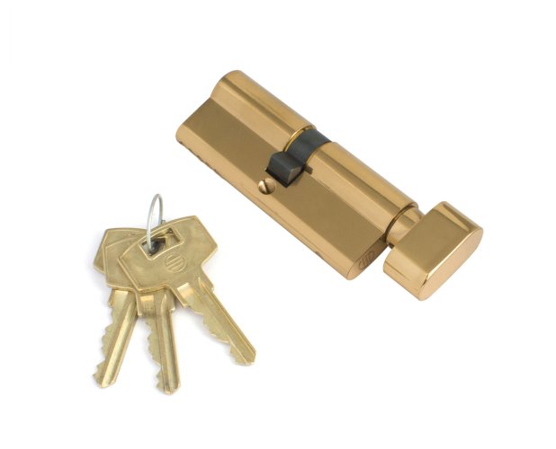 SIMPLEX 1915S EURO PROFILE THUMBTURN CYLINDER 80MM POLISHED BRASS