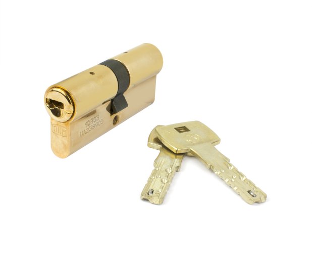 DOM 333IX6SRE DOUBLE PROFILE SECURITY CYLINDER 70MM POLISHED BRASS