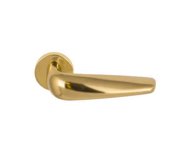 VALLI & VALLI - VCR WALKIRIA LEVER HANDLE ON ROSE 148MM POLISHED BRASS
