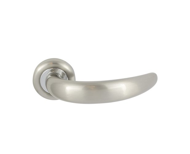 LINEA CALI ARCO LEVER HANDLE ON PLATE 143MM SATIN NICKEL