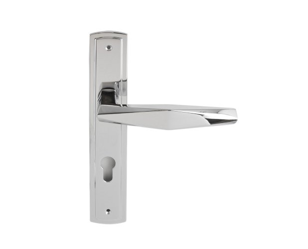 LINEA CALI PRISMA LEVER HANDLE ON PLATE 156MM POLISHED CHROME