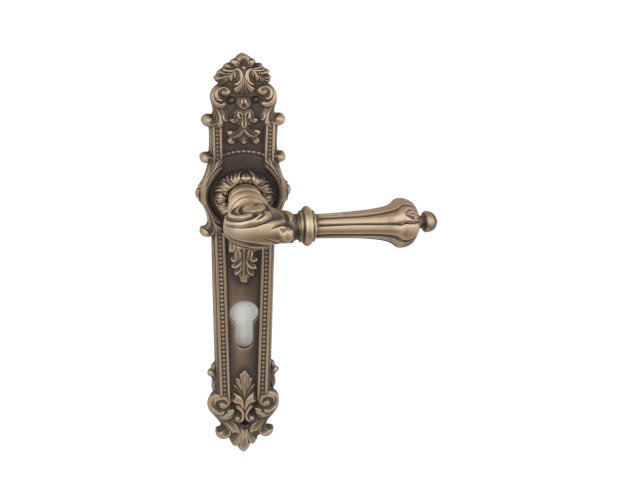 LINEA CALI CHARME LEVER HANDLE ON PLATE WITH CYLINDER HOLE 147MM ANTIQUE BRONZE