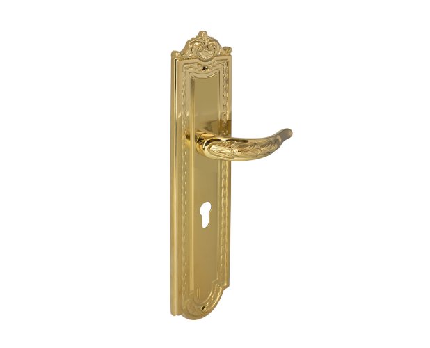 OMP PORRO LEVER HANDLE ON PLATE WITH CYLINDER HOLE 167MM PVD