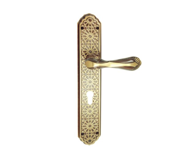 BRONCES IRANZO 3464 LEVER HANDLE ON PLATE 318MM ANTIQUE BRONZE