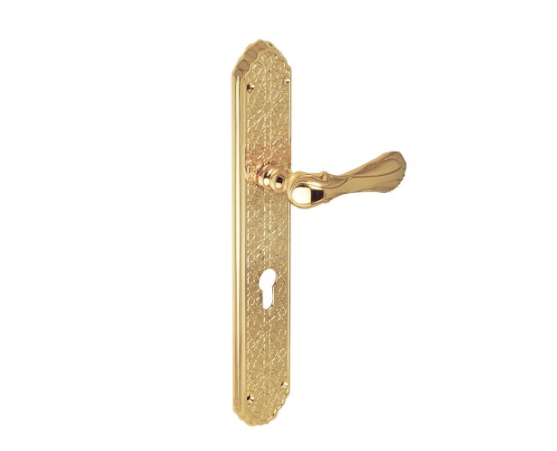 BRONCES IRANZO 3464 LEVER HANDLE ON PLATE 318MM POLISHED GOLD