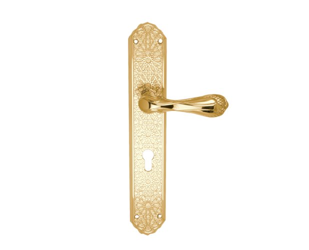 BRONCES IRANZO 3464 LEVER HANDLE ON PLATE 318MM POLISHED GOLD