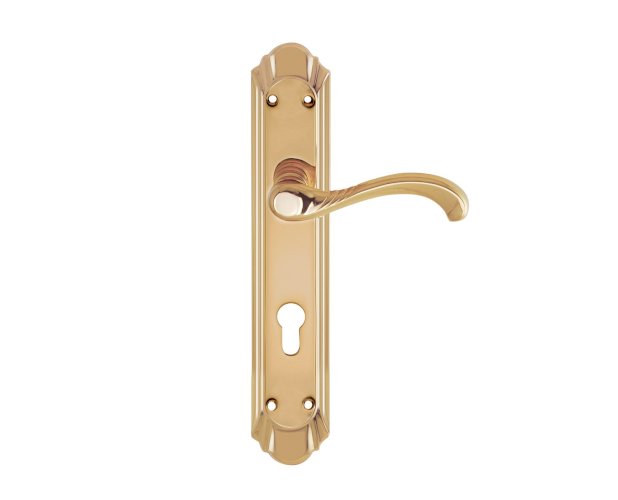 BRONCES IRANZO 3700 LEVER HANDLE ON PLATE 277MM POLISHED GOLD