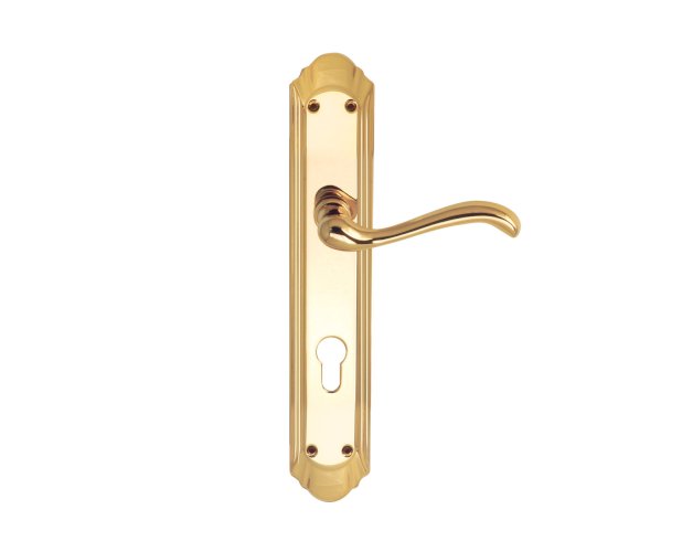 BRONCES IRANZO 3733 LEVER HANDLE ON PLATE 277MM POLISHED GOLD