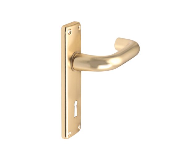 HOPPE 138 PARIS LEVER HANDLE ON BACKPLATE 180MM GOLD