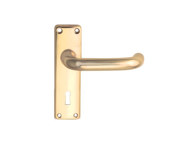 HOPPE 138 PARIS LEVER HANDLE ON BACKPLATE 180MM GOLD