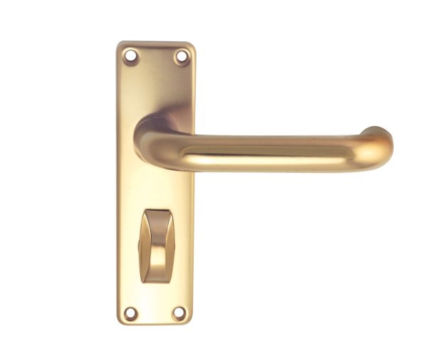HOPPE 138 PARIS LEVER HANDLE ON BACKPLATE FOR BATHROOM 180MM GOLD