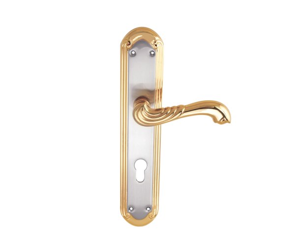 RAMOS R-85 LEVER HANDLE ON PLATE SILVER SATIN GOLD