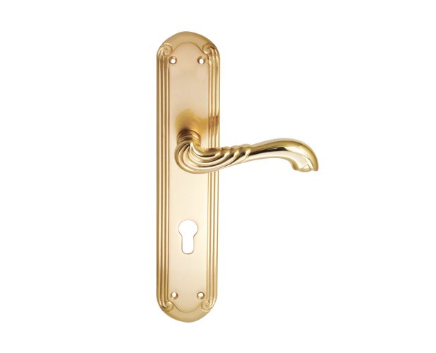 RAMOS R-85 LEVER HANDLE ON PLATE SATIN GOLD