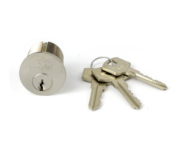 SIMPLEX ANSI MORTISE CYLINDER 1 1/8" SATIN NICKEL